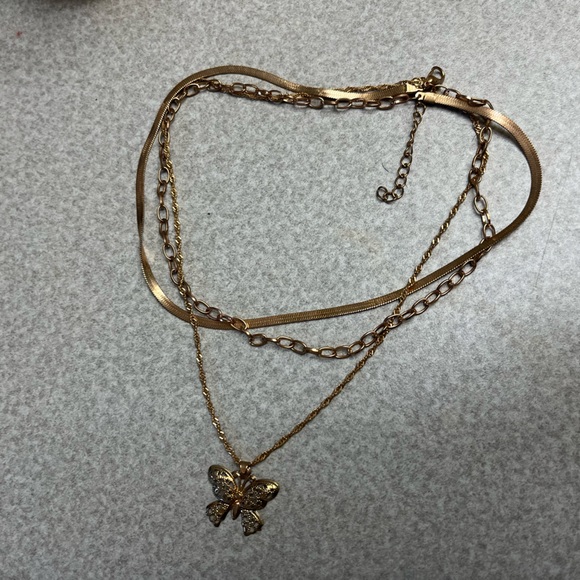 $5/FREE ADD ON | Layered Butterfly Necklace - Picture 3 of 3